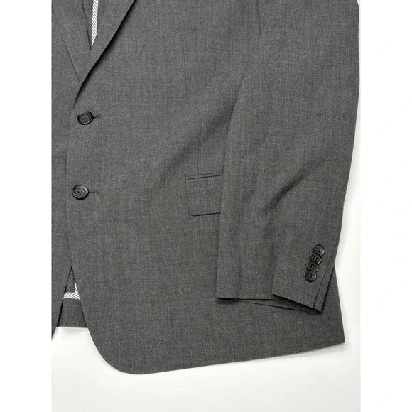 John Varvatos USA Mens Grey Wool Blend 2 Button Blazer Sport Coat 46R